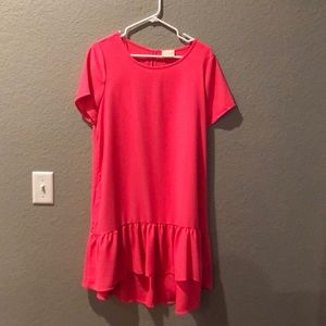 Neon Pink Drop Waist Dress
